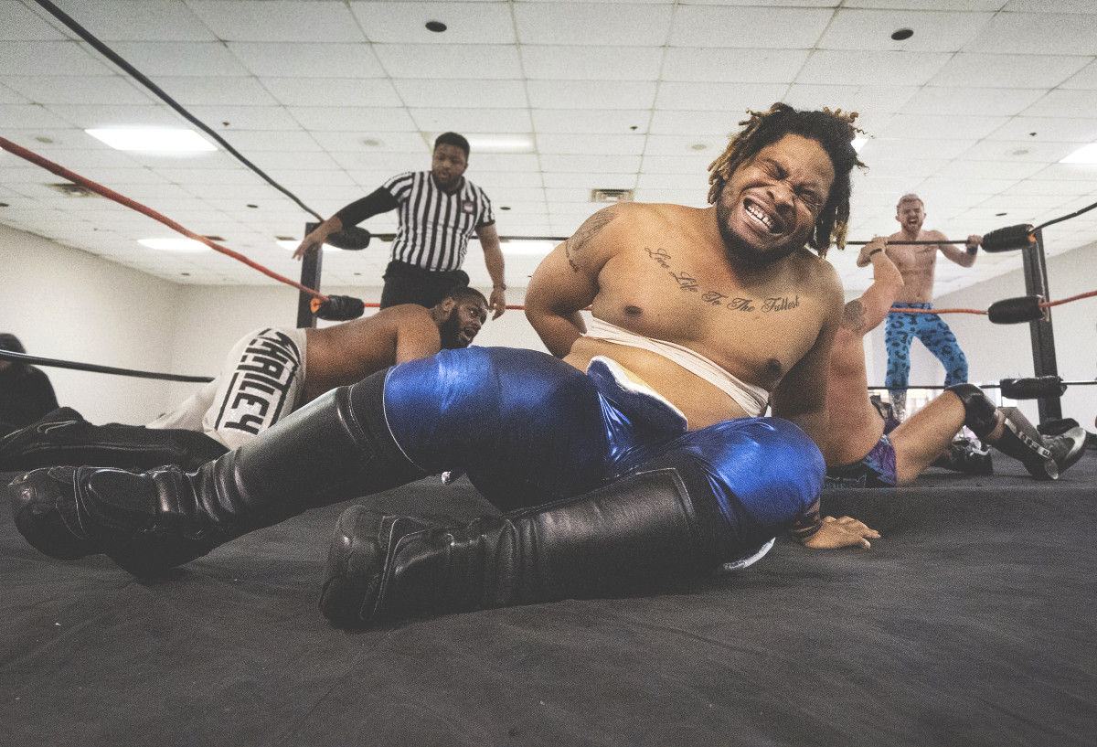 Brandon Whatley and Luke Stone, partners in a tag-team match.